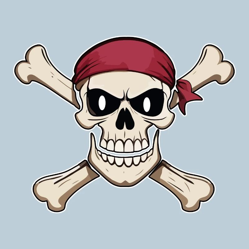 Pirate Flag Pirate Head Skull and Bones