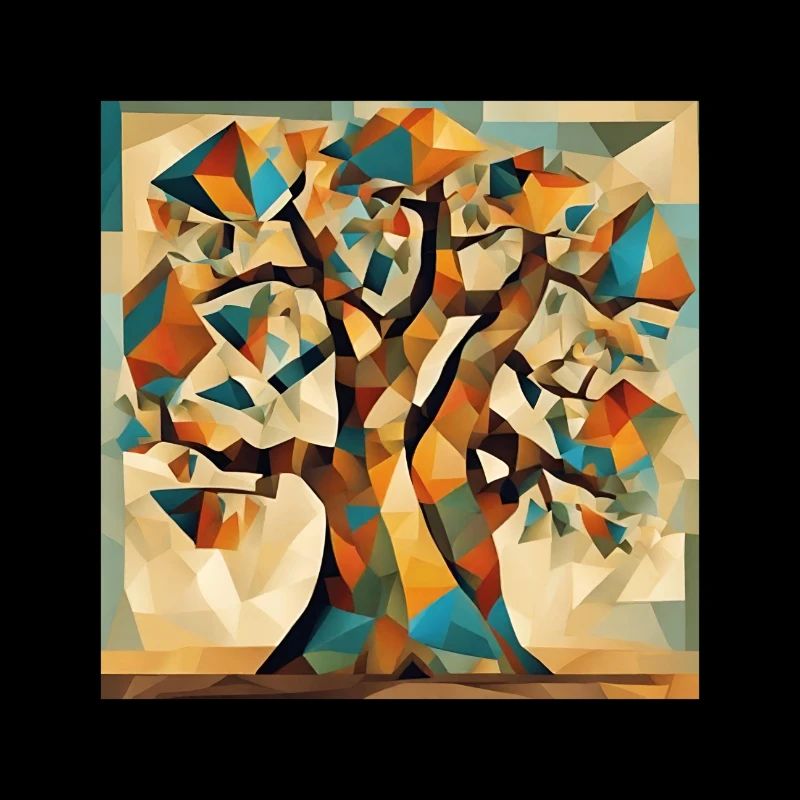 Autumn tree in geometry