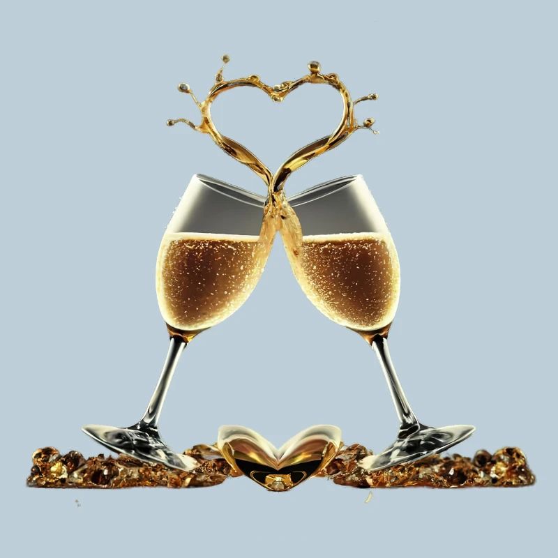 Two Glasses Forming a Heart / Gift Idea