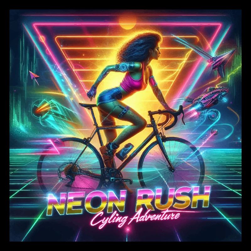 Neon Rush - Poster im Stil der 80er Jahre