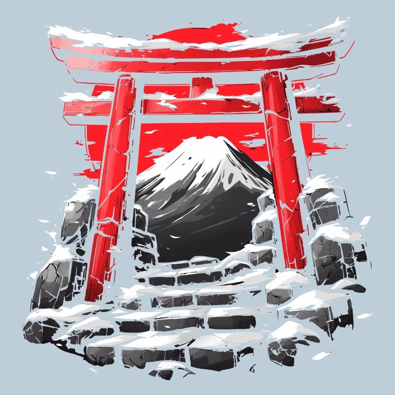 Japanischer Tempel und Berg Fuji
