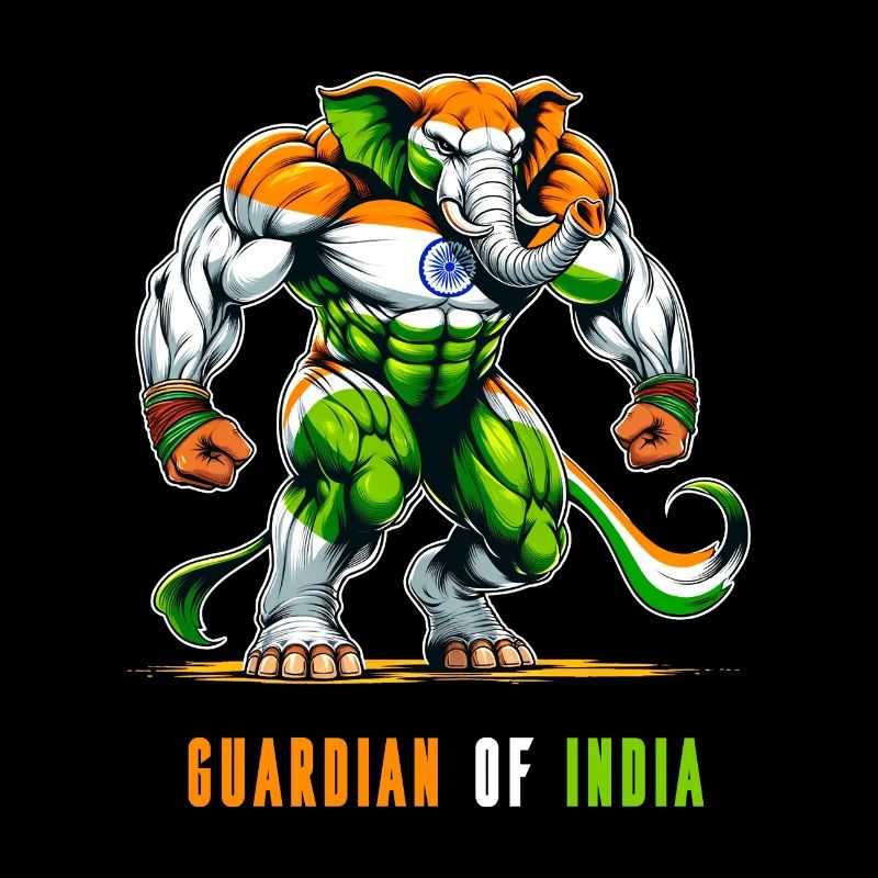 India elephant national flag design