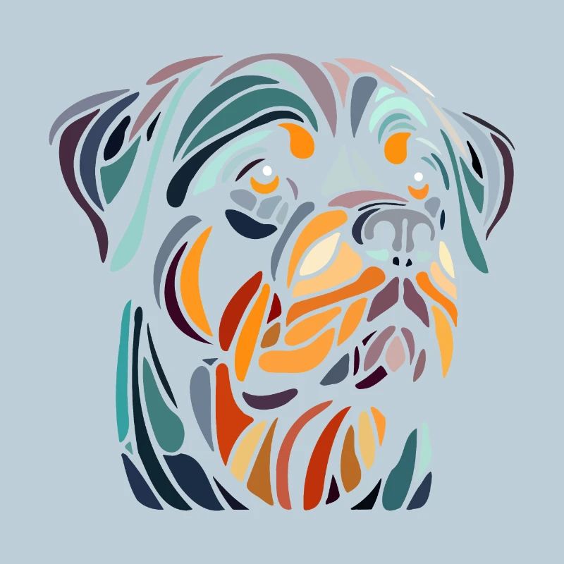 Rottweiler Hundekopf Geometrie Polygon Kunst