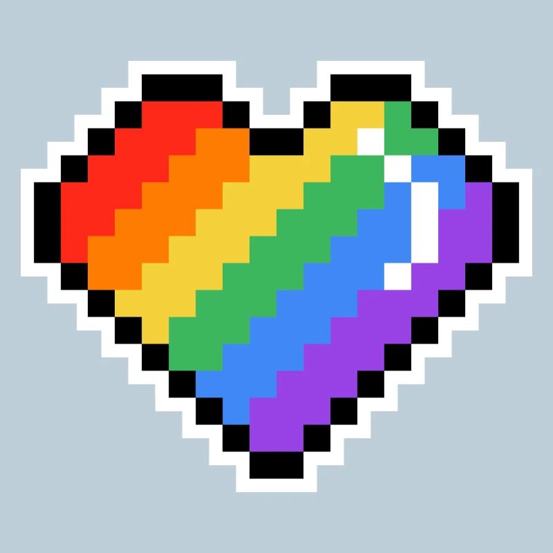 Cœur arc-en-ciel Pixel