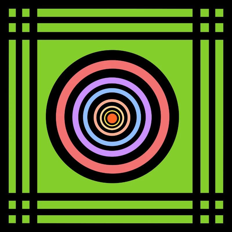 Geometrische Farbenspiele in Farbe