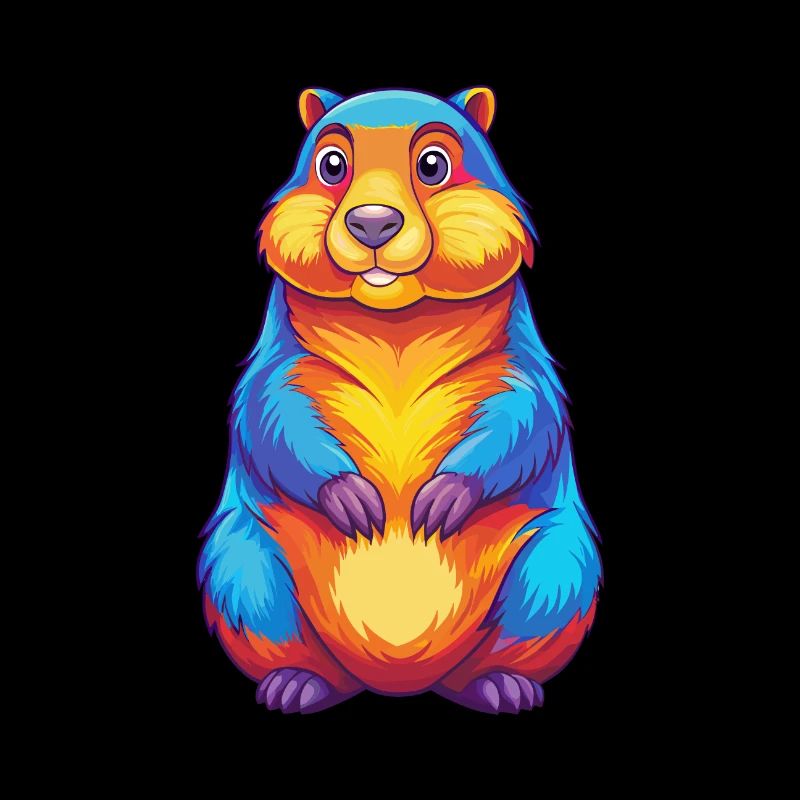Murmeltier Buntes Kawaii Cartoon Figur Tier