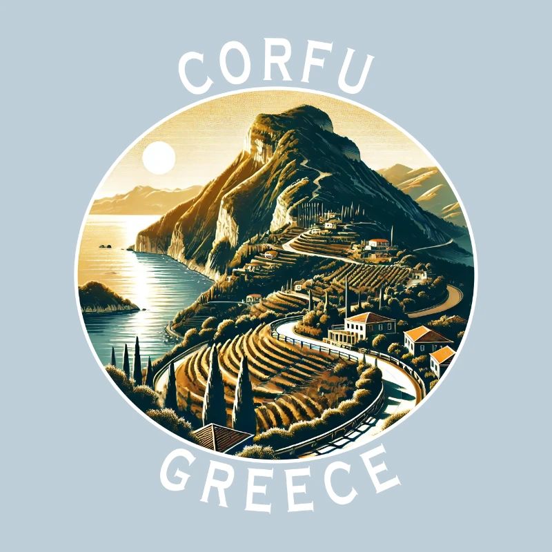 Design de l'île de Corfou en Grèce