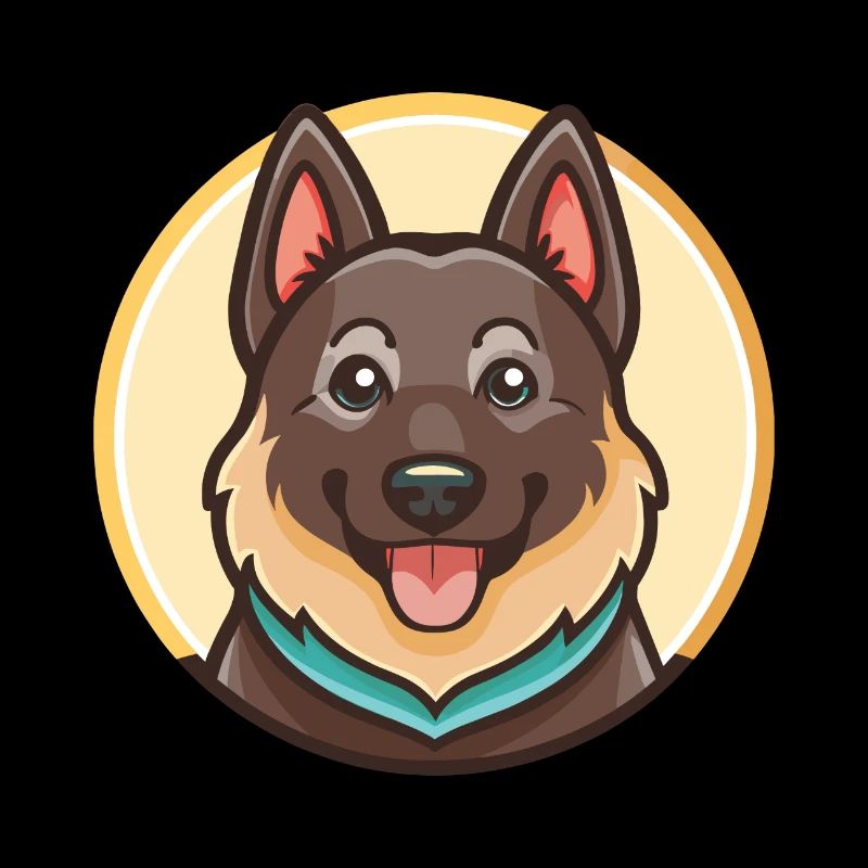 Schwarzer Norwegischer Elchhund Hunderasse Karikatur Kawaii
