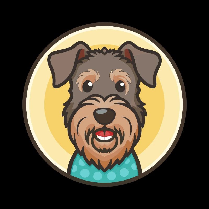 Kerry Blue Terrier Hunderasse Karikatur Kawaii