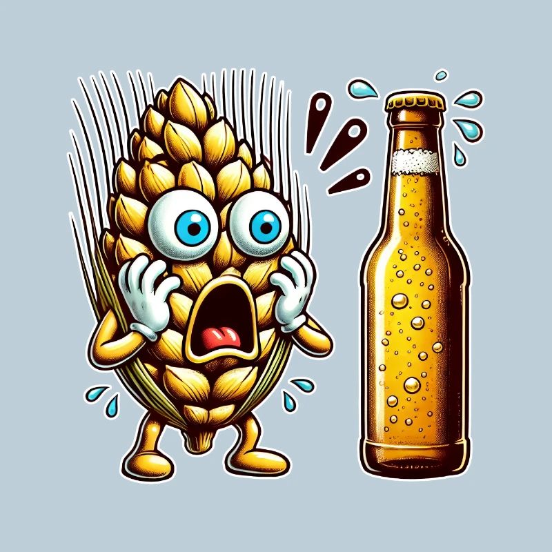 Design amusant de houblon à bière