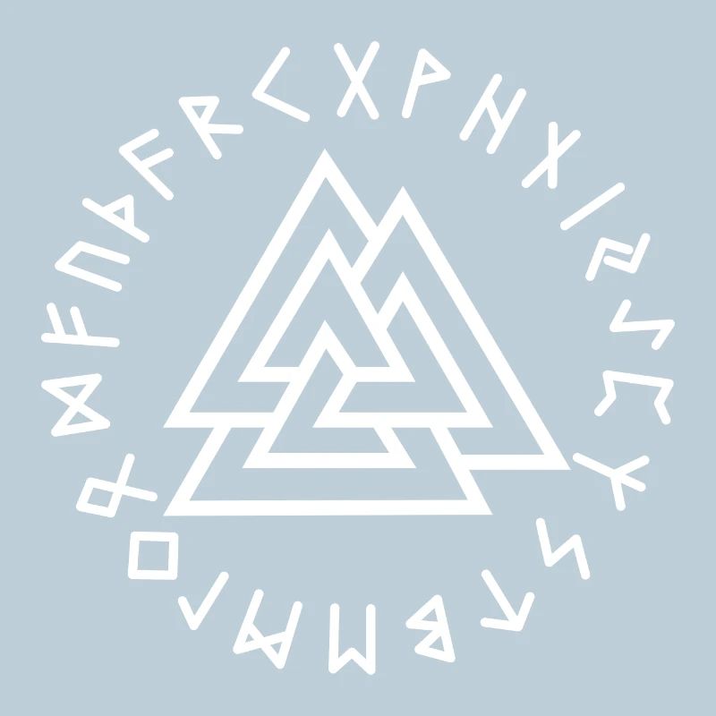 Valknut runes white