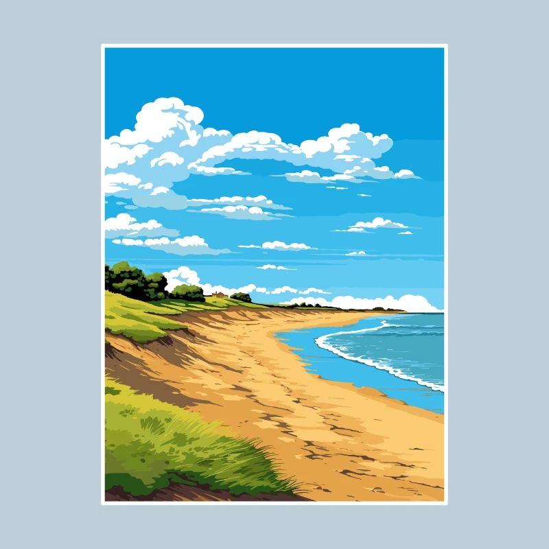 Norfolk Coast Aonb Affiche de voyage Souvenir Paint WP