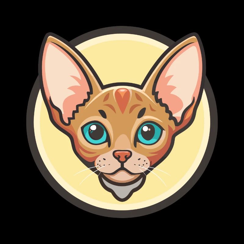 rouge Devon Rex Chat Race Dessin animé Kawaii Animal Pet