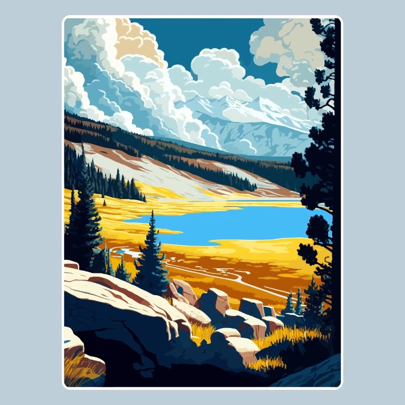 Affiche de voyage souvenir du parc national de Yellowstone
