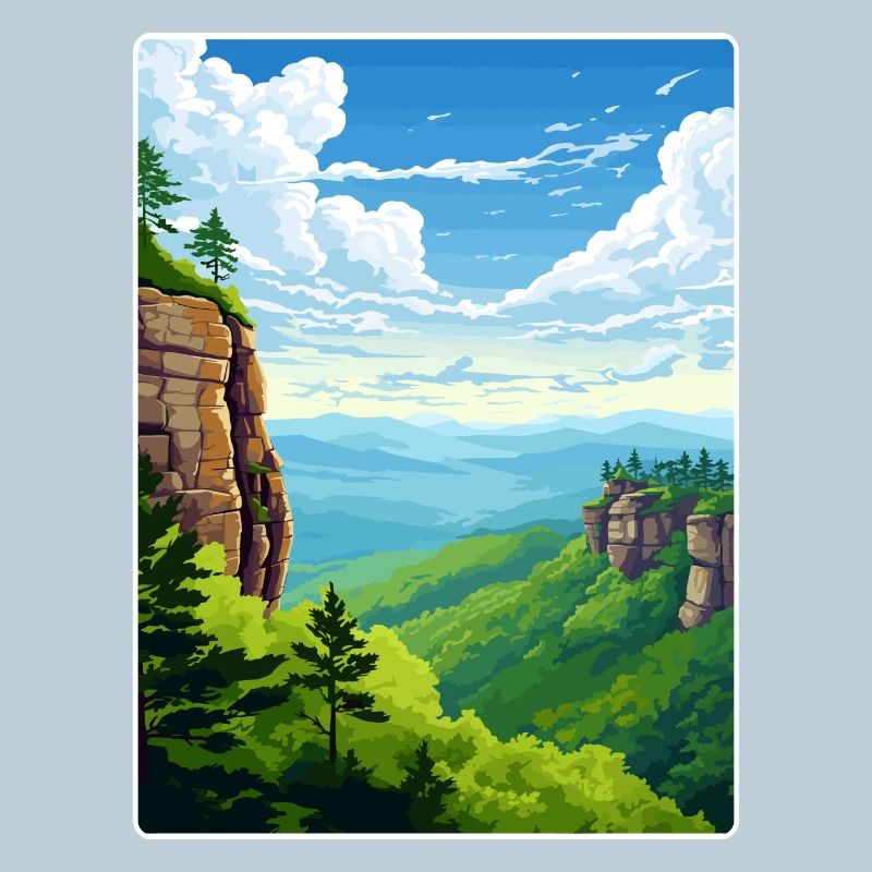 Montagnes de grès de l’Elbe Allemagne Affiche de voyage WPA