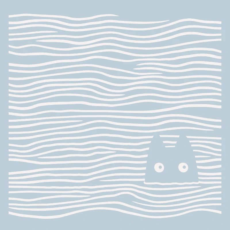 Chat dans la mer