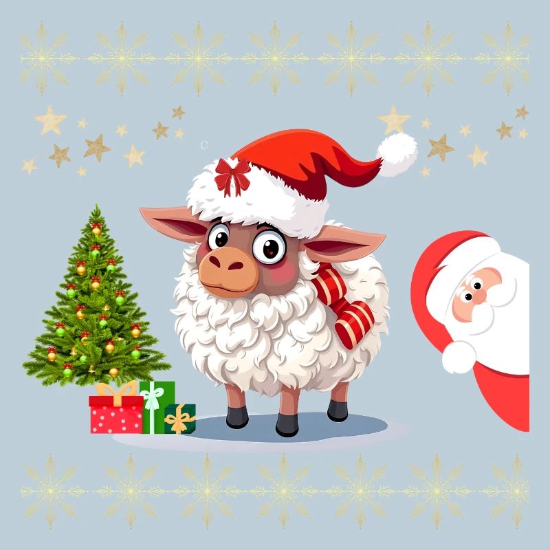 Festive Christmas Sheep - Cute Sweaters and Outfit