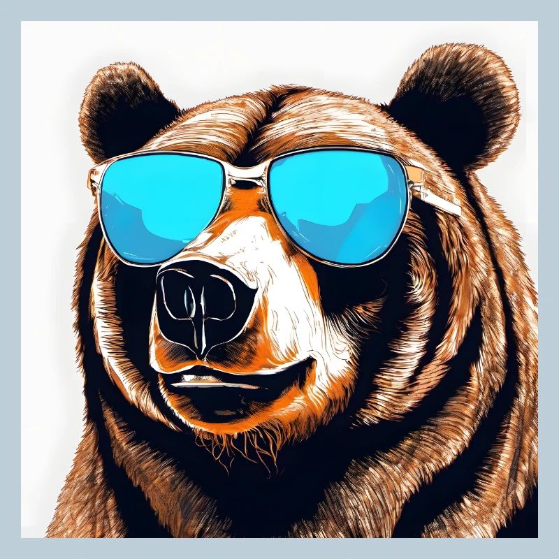 Ours avec lunettes de soleil Pop Art