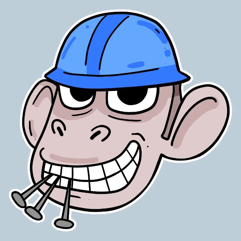 Affe Baustelle Bauarbeiter