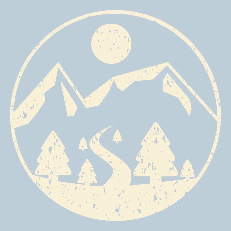 Scène de montagne en cercle