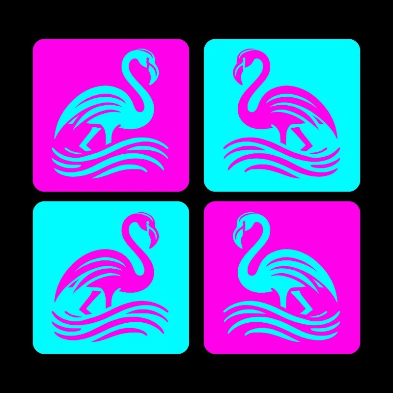 Flamingo Wellen Pop Art