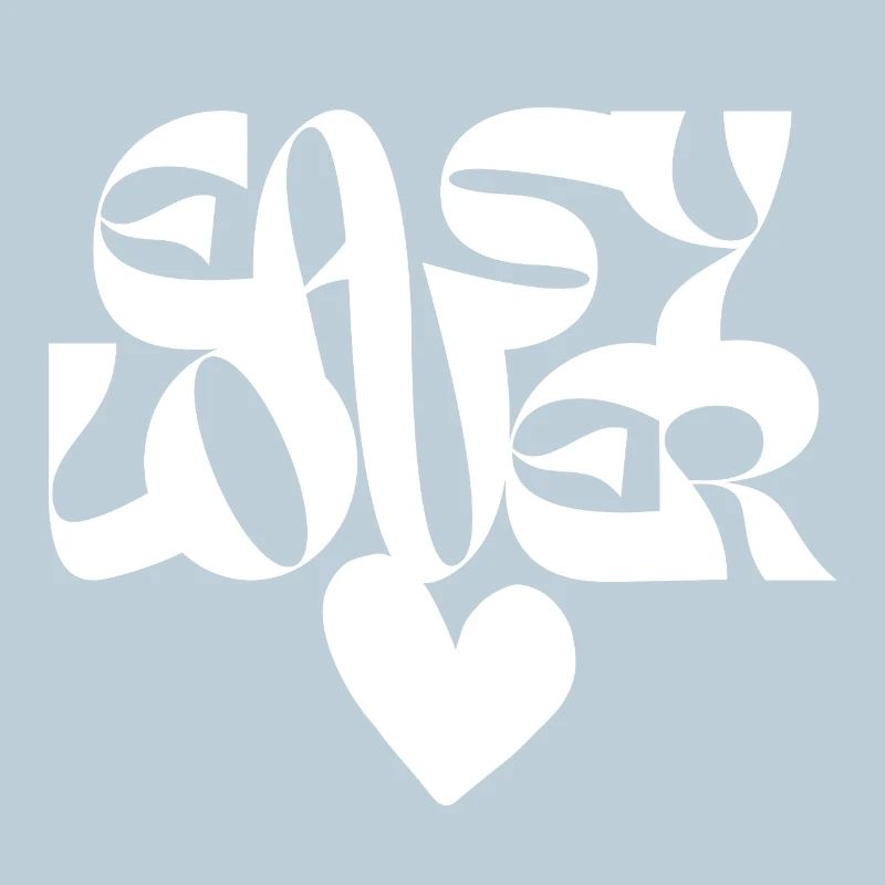 Love Heart Abstract Typography