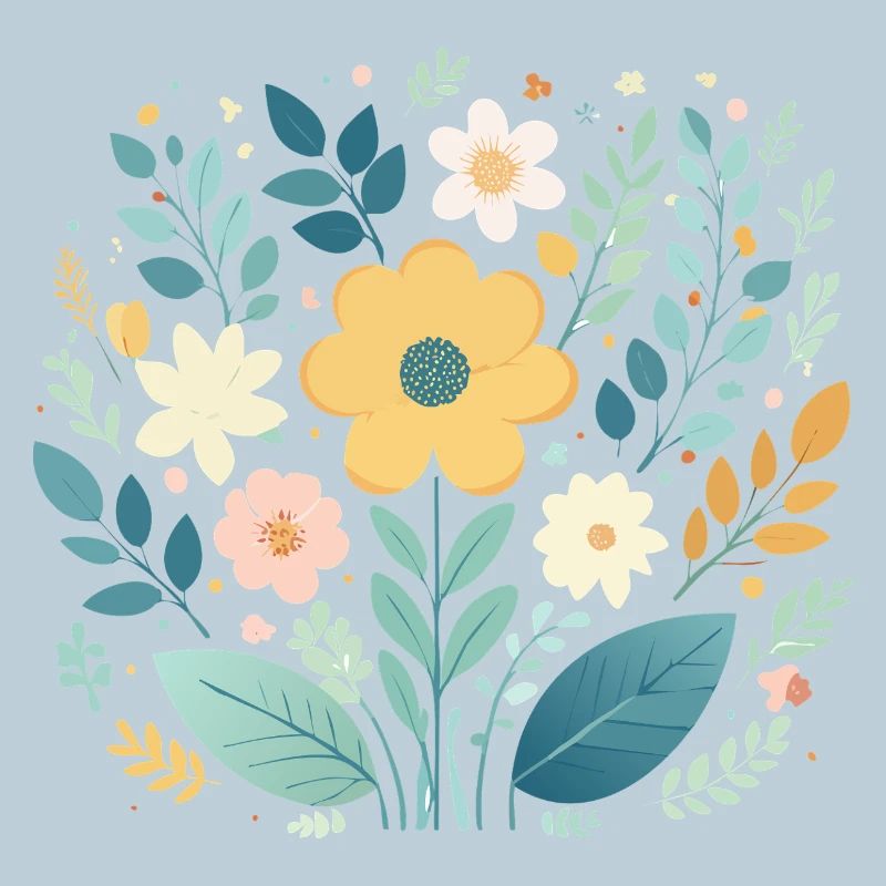Sanfte pastellfarbene Blumenblüte - Boho Botanical