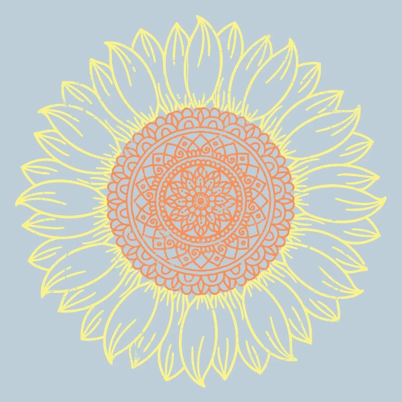Conception complexe de mandala tournesol