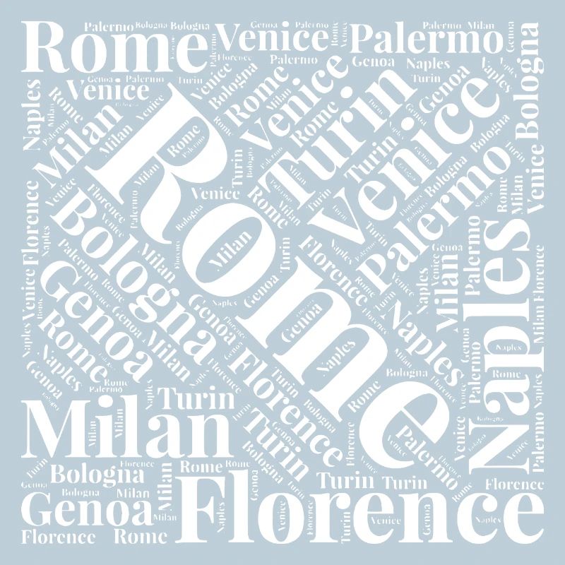 Conception typographique dynamique d'un paysage urbain italien