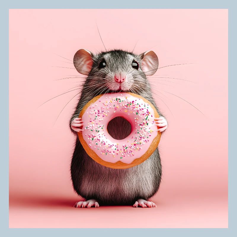 Souris mignonne avec beignet coloré