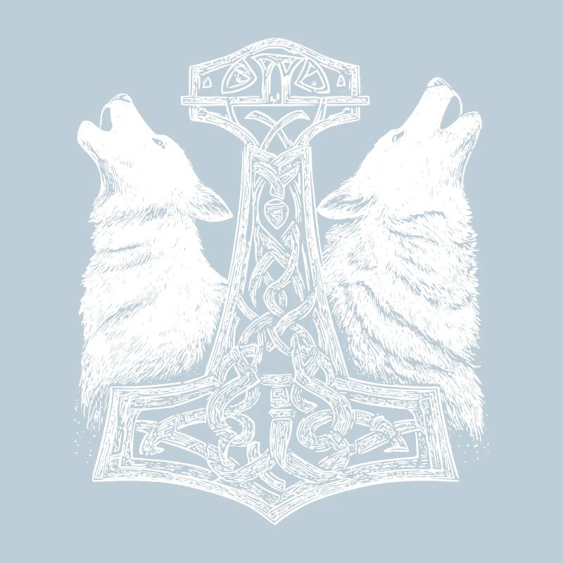 Nordisch Wolf Thor Hammer Wikinger 