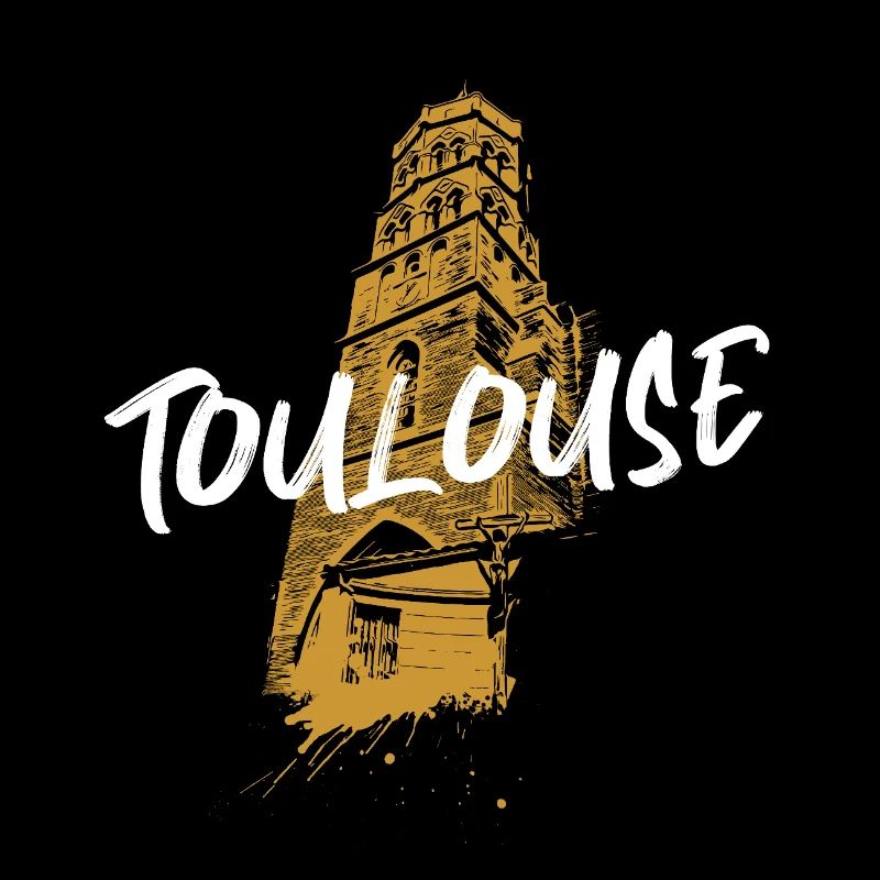 Duotone-Illustration Kirche Saint-Nicolas in Toulouse