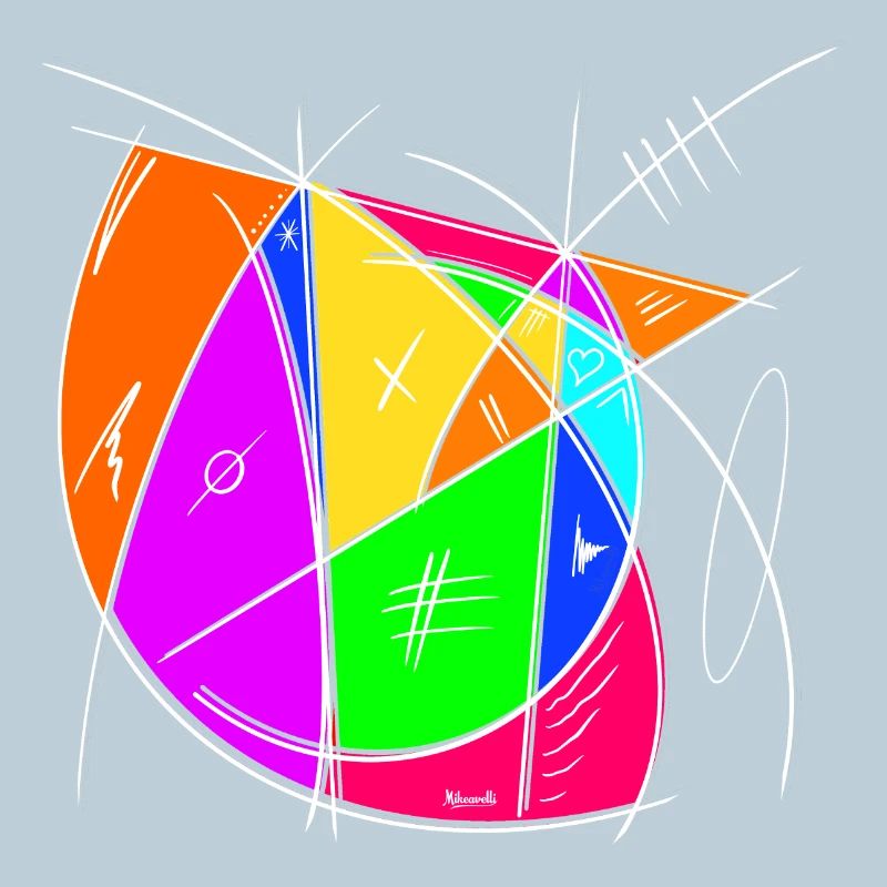 Farbiges Chaoszeichen Kunst