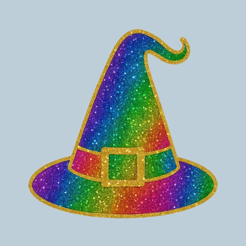 Hexenhut Halloween | Regenbogen Zauberhut Glitzer