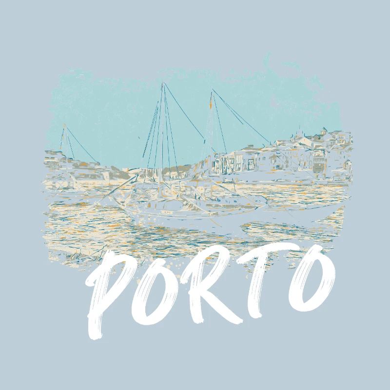 Porto Douro Boote Rabelo Illustration