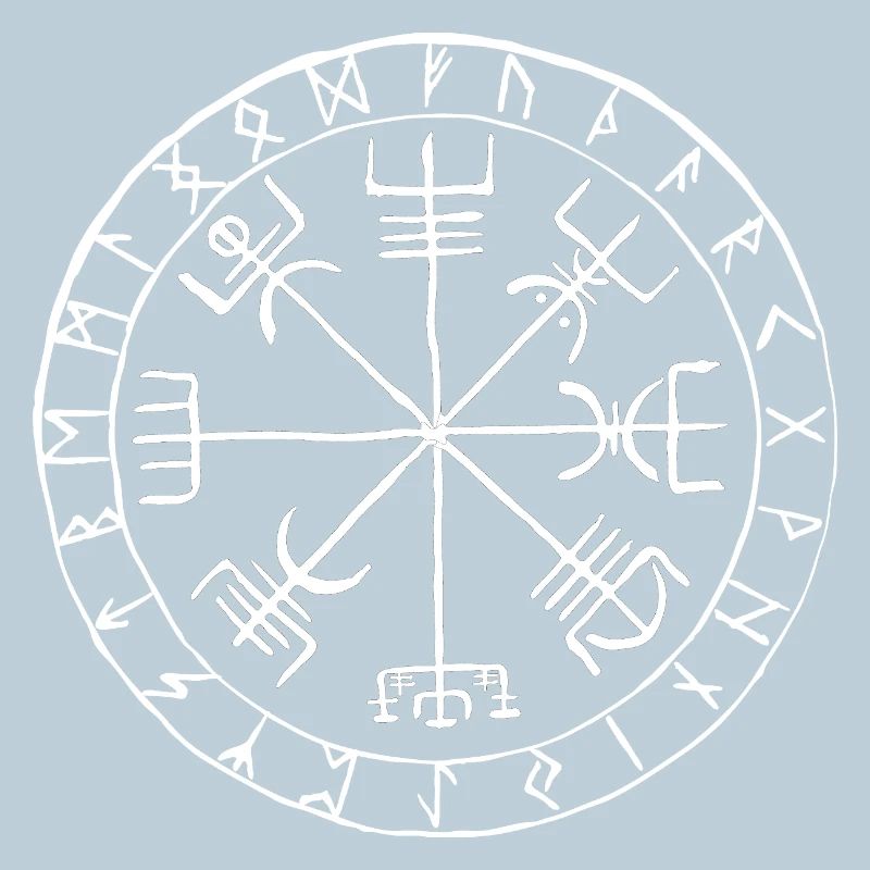 Vegvísir Runen Kompass Wikinger Symbol Design
