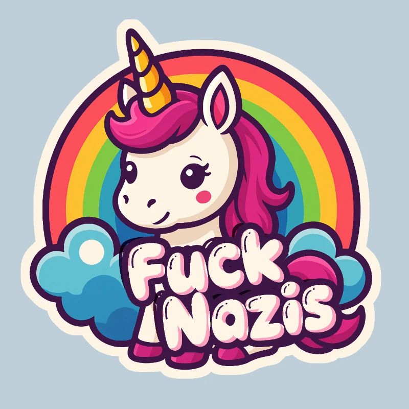 Einhorn Gegen Nazis Regenbogen Rainbow Unicorn