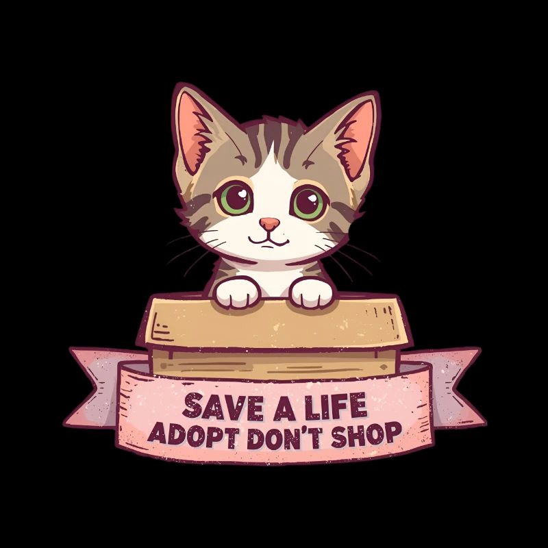 Süße Katze Adopt Don’t Shop Design