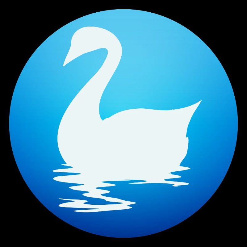 Silhouette élégante de cygne sur l’eau bleue