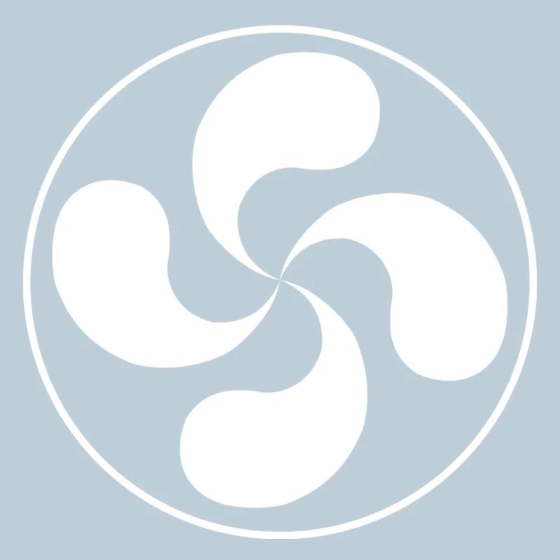 Lauburu circle white color