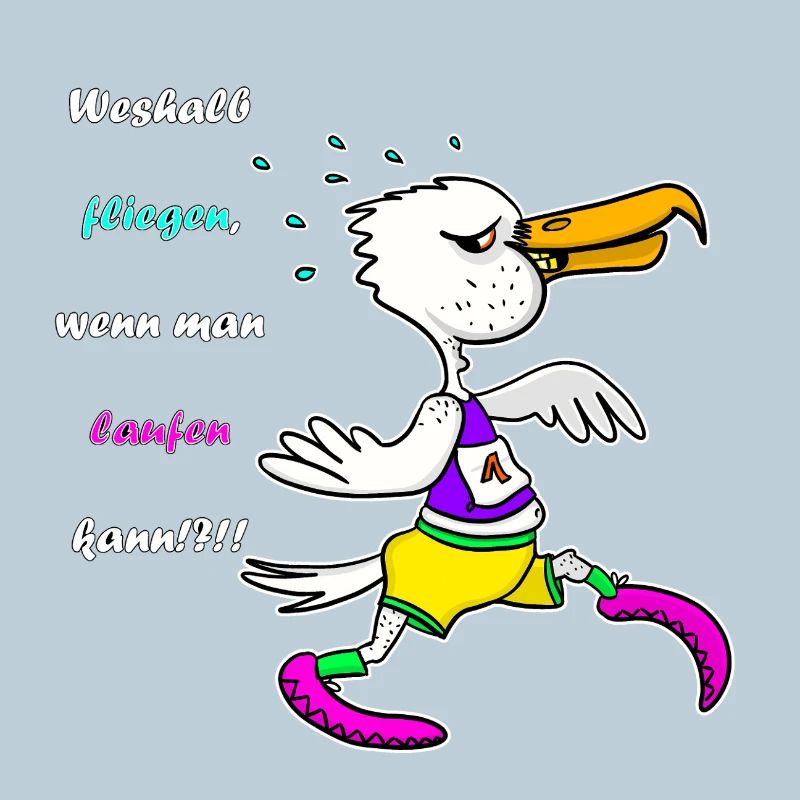 Marathon Möwe – Lustiger Lauf‑Cartoon