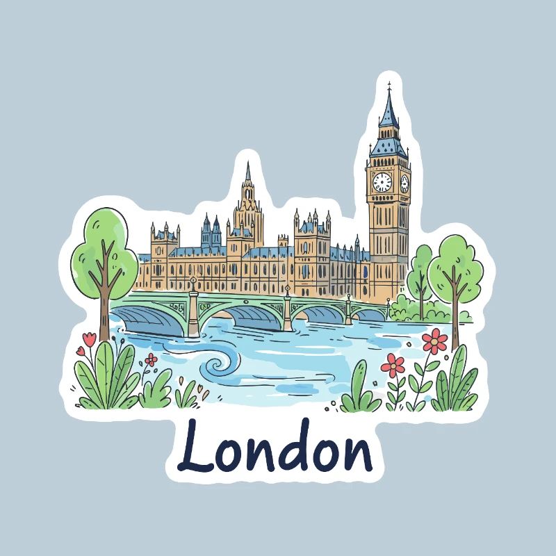 Illustrations du pont parlementaire Big Ben Skyline de Londres