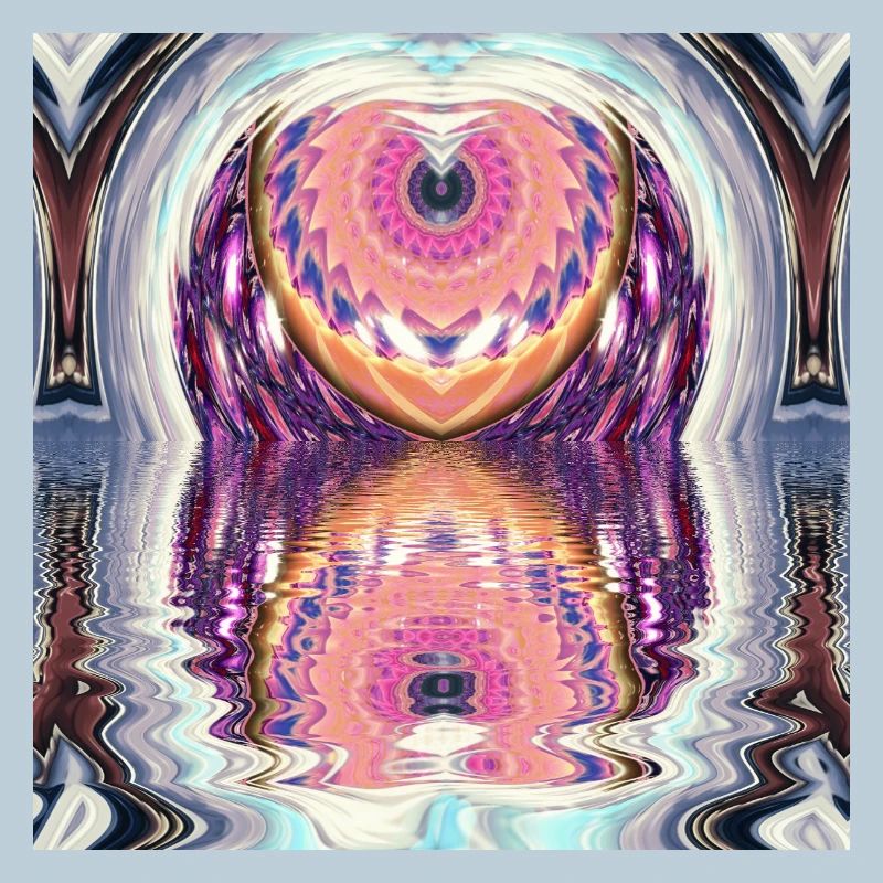 Circle Mandala Reflection in Neon Colors