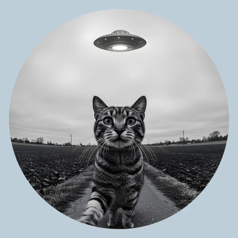 Design drôle d’extraterrestre d’un chat spatial OVNI