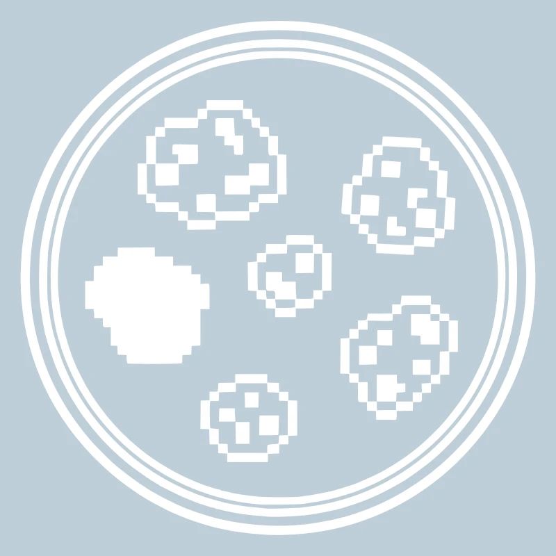Bactéries en pixel art de la boîte de Petri