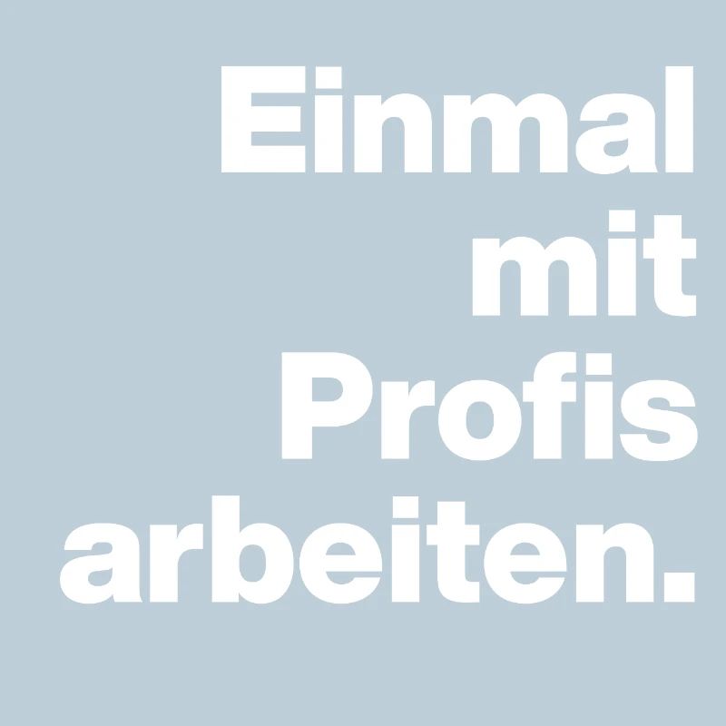 EINMAL MIT PROFIS ARBEITEN. SARKASMUS, FRECH AZUBI