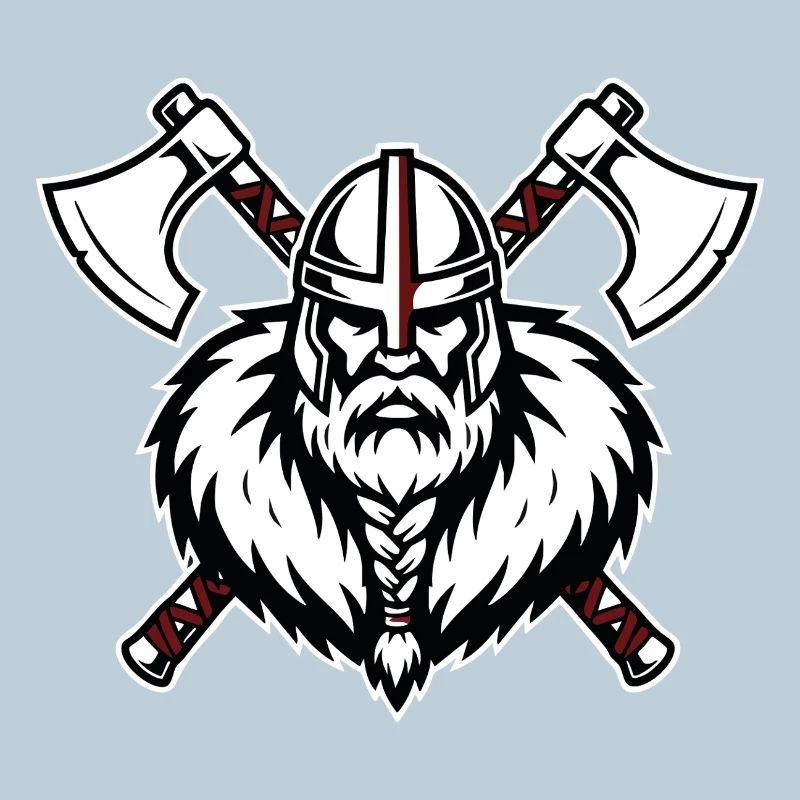 Wikinger-Axtmeister Krieger-Kreuzfahrer-Axt-Maskottchen