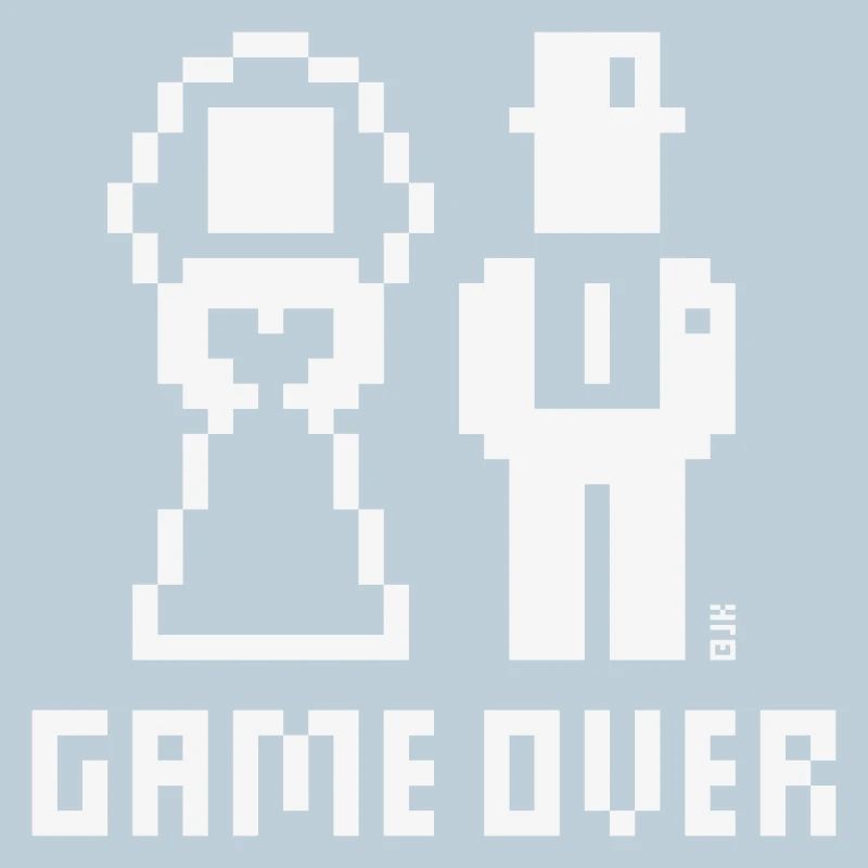 Game Over (Hochzeit JGA Brautpaar Pixel / Bold W)