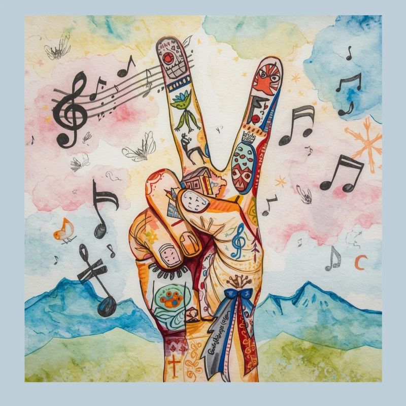 Peace Finger Tattoo Musikkunst