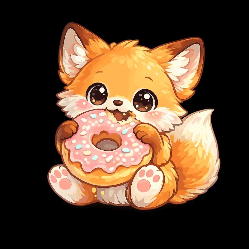Little fox with donut